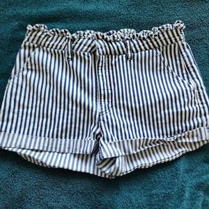 Striped high waisted shorts